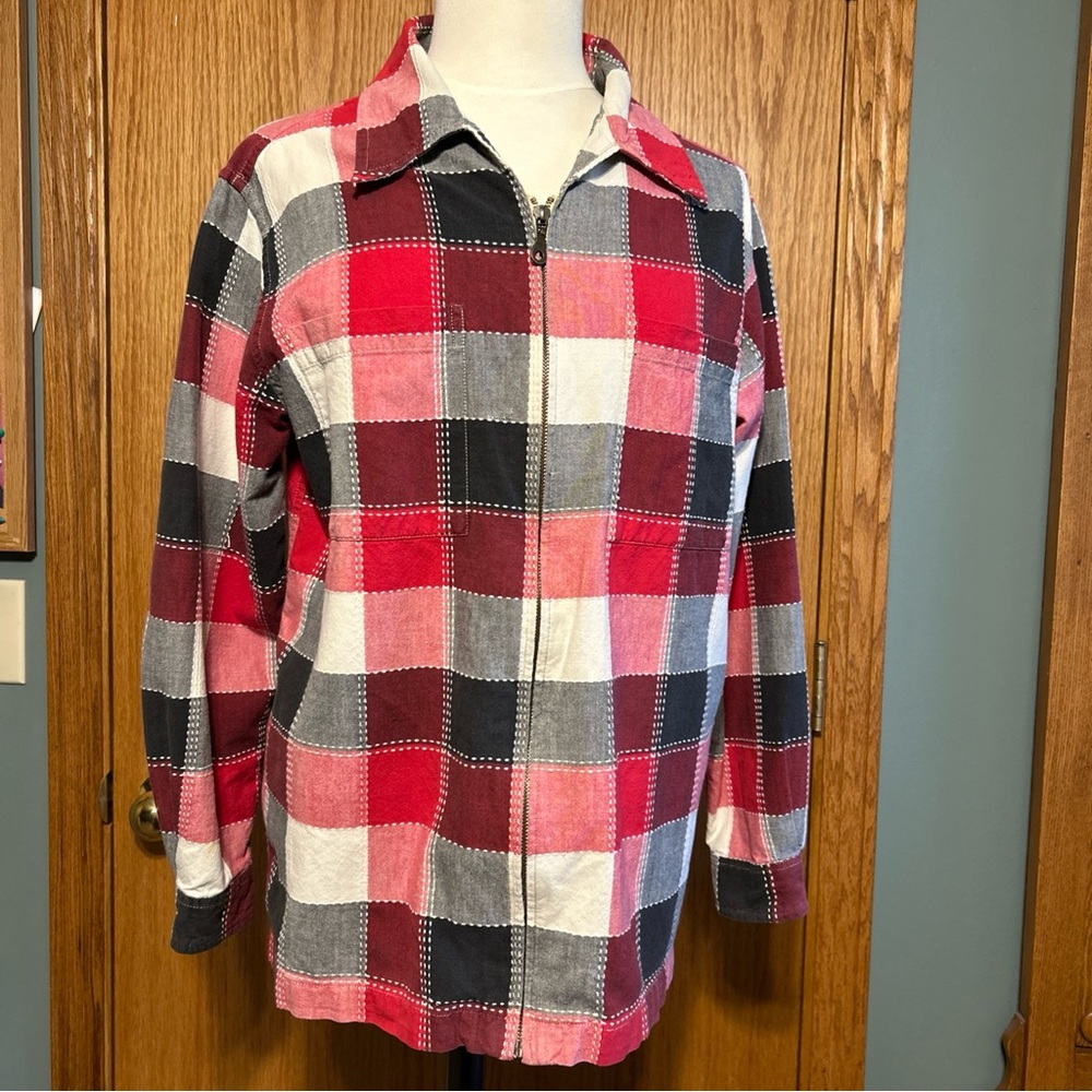 Vintage‎ Fashion Bug Zip Up
Jacket Size 14/16 Plaid checkered grandma core
